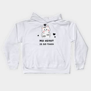 sad cute cat Kids Hoodie